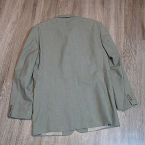 Kasper Mens 41R Blazer Pure Virgin Wool Olive Tan Micro Houndstooth Sport Coat